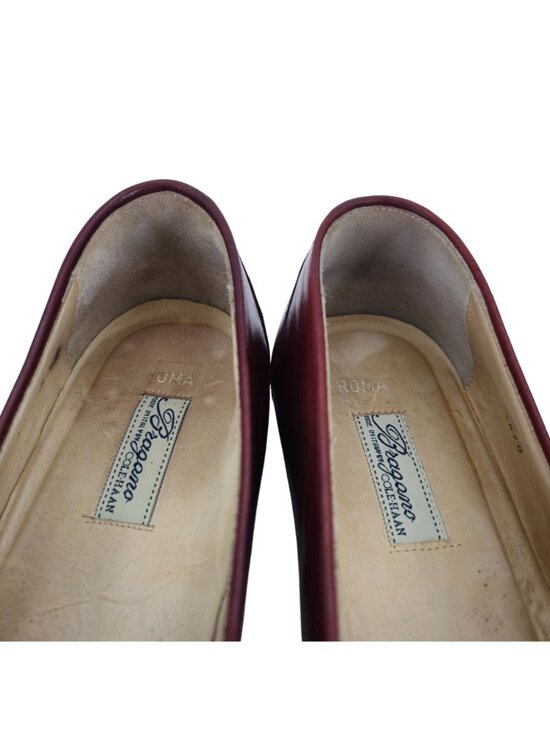 Vintage Bragano Cole Haan Burgundy Leather Dress Shoes Men 9W Tassel Loafer Ital main image 5